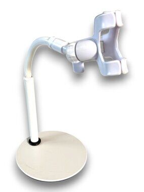 Desktop Cell Phone Holder Stand with Gooseneck Adjustable Arm and Heavy Circular